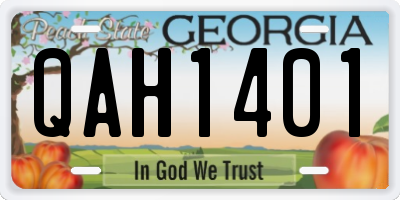 GA license plate QAH1401