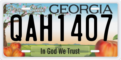 GA license plate QAH1407