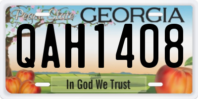 GA license plate QAH1408