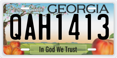 GA license plate QAH1413