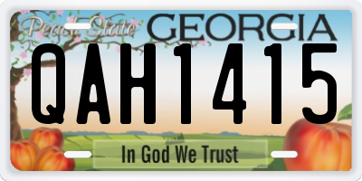 GA license plate QAH1415