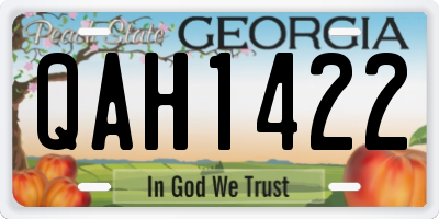 GA license plate QAH1422