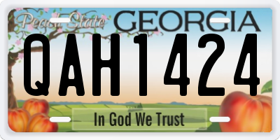 GA license plate QAH1424