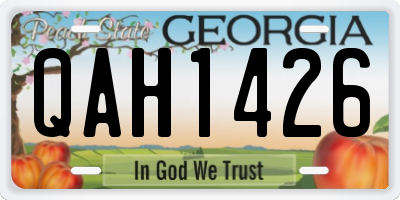 GA license plate QAH1426
