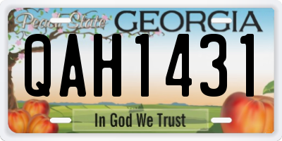 GA license plate QAH1431