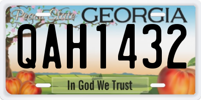GA license plate QAH1432