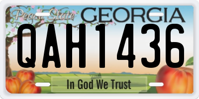 GA license plate QAH1436