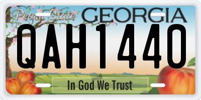 GA license plate QAH1440