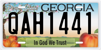 GA license plate QAH1441