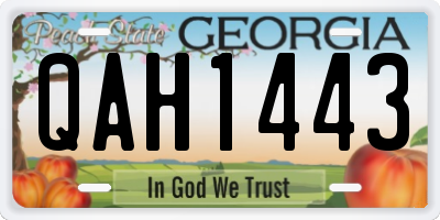 GA license plate QAH1443
