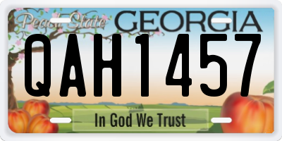 GA license plate QAH1457