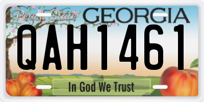 GA license plate QAH1461