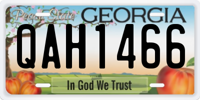 GA license plate QAH1466