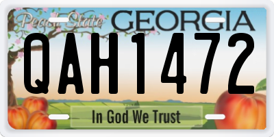 GA license plate QAH1472