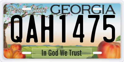 GA license plate QAH1475