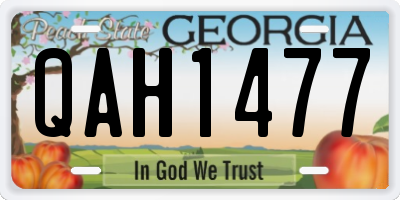 GA license plate QAH1477