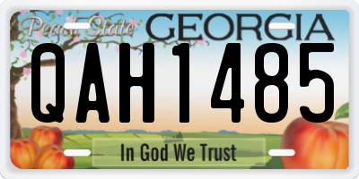 GA license plate QAH1485