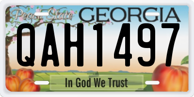 GA license plate QAH1497