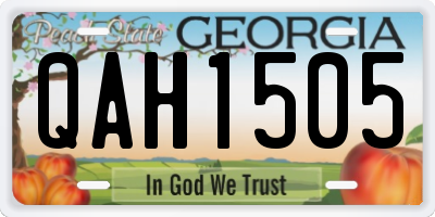 GA license plate QAH1505