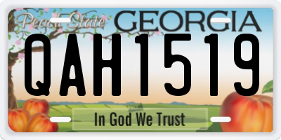 GA license plate QAH1519