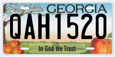 GA license plate QAH1520