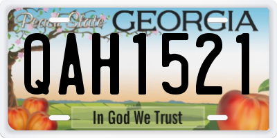 GA license plate QAH1521