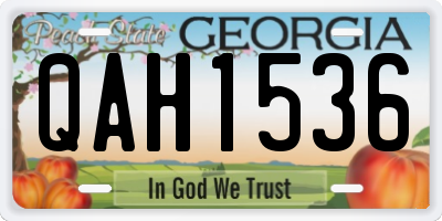 GA license plate QAH1536