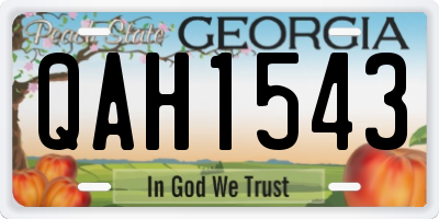 GA license plate QAH1543