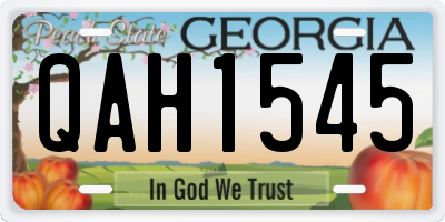 GA license plate QAH1545
