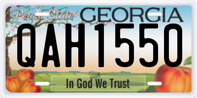 GA license plate QAH1550