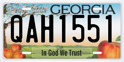 GA license plate QAH1551