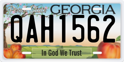 GA license plate QAH1562