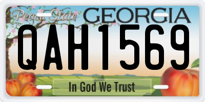 GA license plate QAH1569