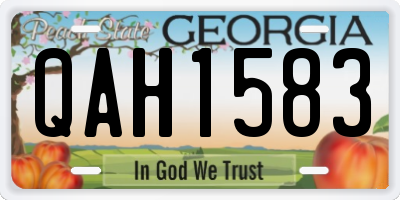 GA license plate QAH1583