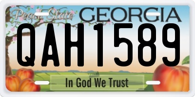 GA license plate QAH1589