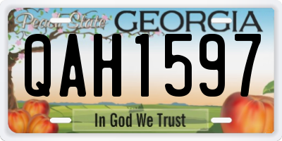 GA license plate QAH1597