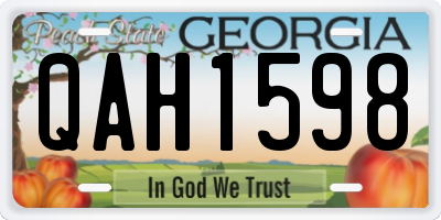 GA license plate QAH1598
