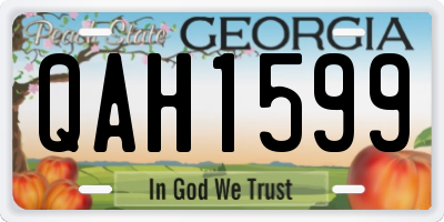 GA license plate QAH1599