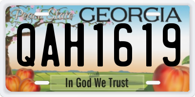 GA license plate QAH1619