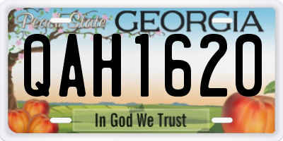 GA license plate QAH1620