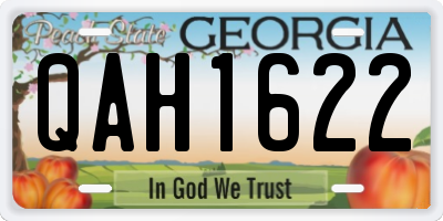 GA license plate QAH1622