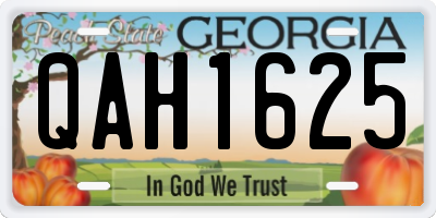 GA license plate QAH1625