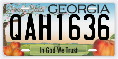 GA license plate QAH1636