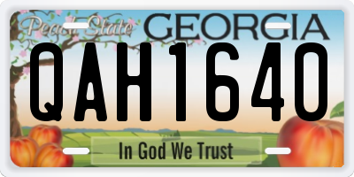 GA license plate QAH1640
