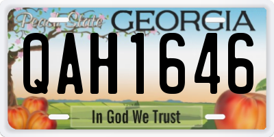 GA license plate QAH1646