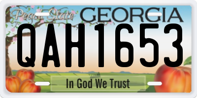 GA license plate QAH1653