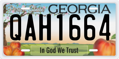 GA license plate QAH1664