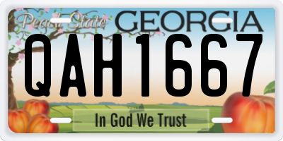 GA license plate QAH1667