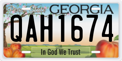GA license plate QAH1674