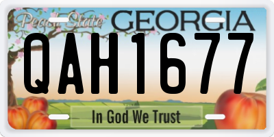GA license plate QAH1677